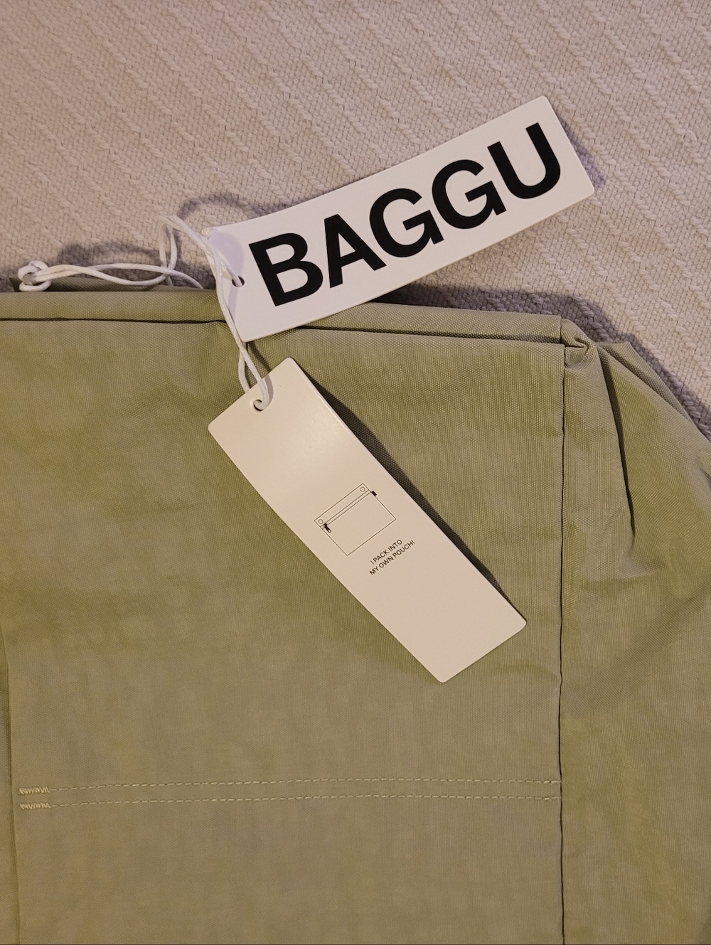 BAGGU Everyday Cloud Bag In Celadon Light Green Tote - Picture 3 of 5